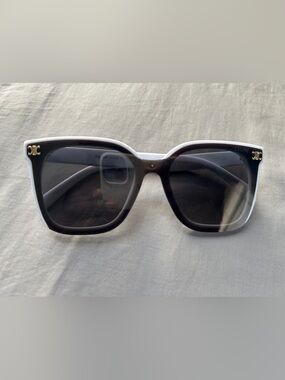 Celine Oversized Square Sunglasses in Two-Tone Gray